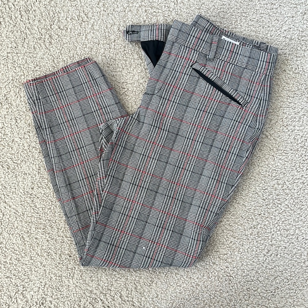 Plaid Skinny Ankle Pants